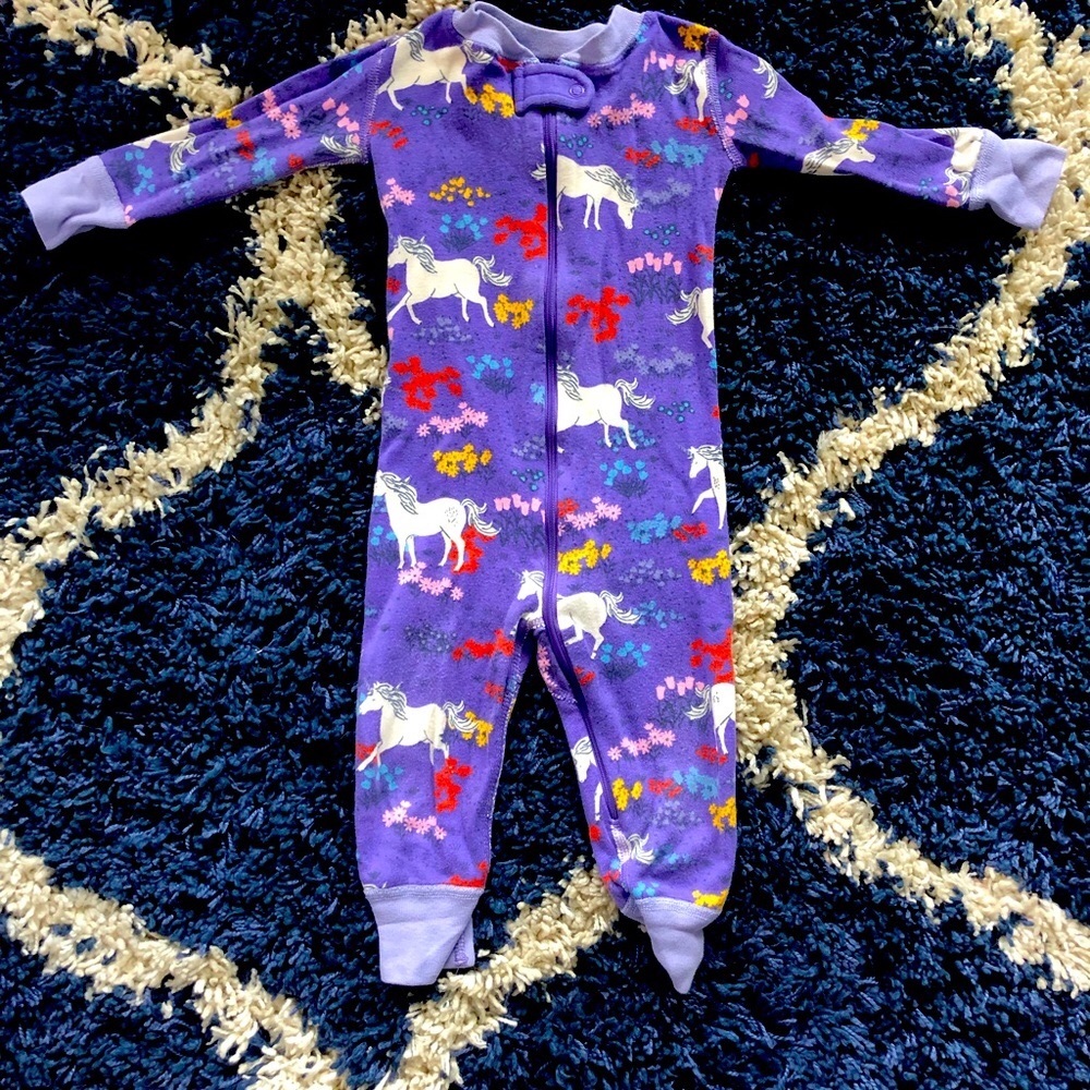 Hanna Andersson Jammies! Purple Unicorn. Size 12-18. GUC.